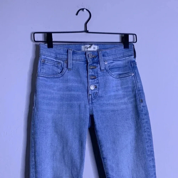 Madewell 9" Mid-Rise Skinny Crop Jeans in Asbury Wash: Button-Front Edition Sz23 - Picture 5 of 7